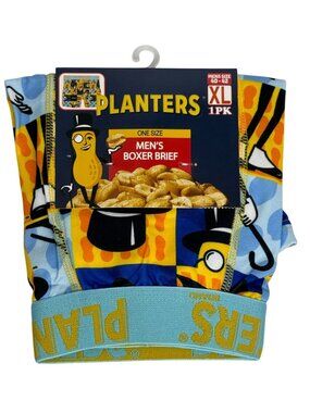 Planters Mr Peanut Mens Boxer Briefs Size XL 40-42 Novelty Food Underwear NWT